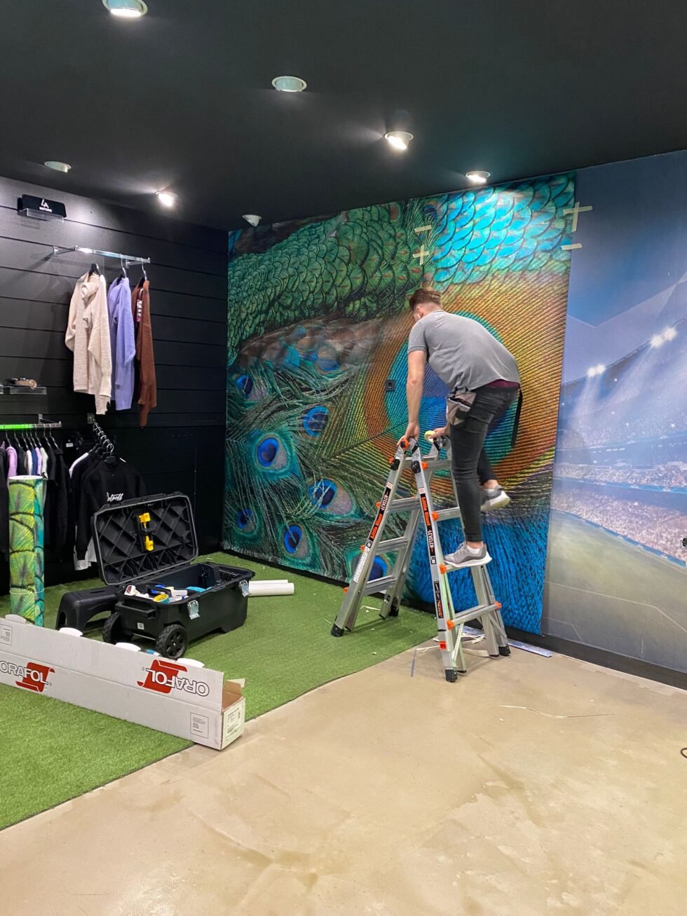 Muurbeplakking soccerfanshop